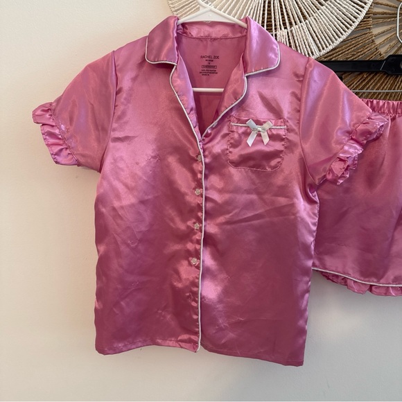 Rachel Zoe Kids Satin Button Down Shirt in Pink - Picture 1 of 13